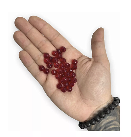 800 CONTAS VERMELHAS CRISTAL 8MM VIDRO