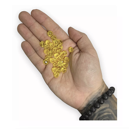 800 CONTAS AMARELAS CRISTAL 8MM VIDRO