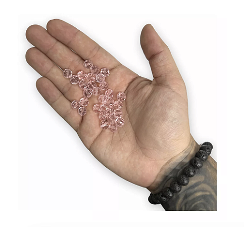 800 CONTAS ROSA CRISTAL 8MM VIDRO