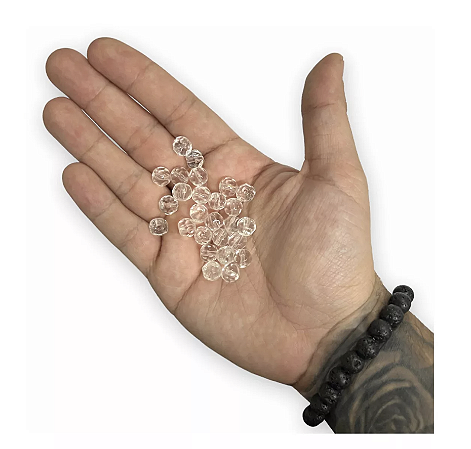 800 CONTAS TRANSPARENTE CRISTAL 8MM VIDRO