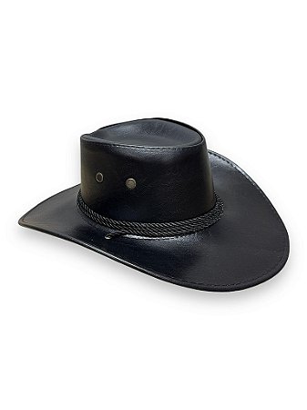CHAPÉU BOIADEIRO PRETO - COURO