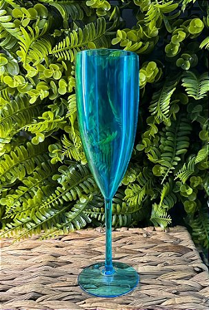 TAÇA CRISTAL AZUL ACRÍLICO
