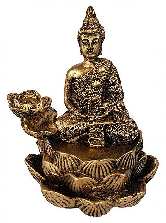 INCENSARIO CASCATA FLOR DE LOTUS BUDA HINDU MEDITANDO