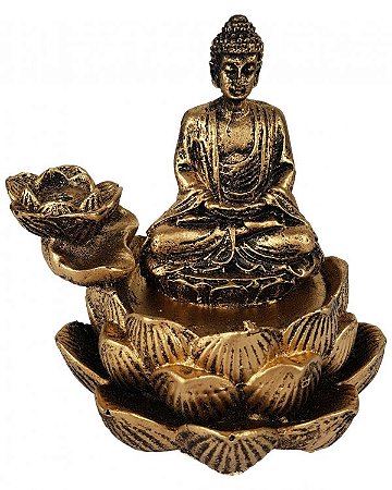 INCENSARIO CASCATA FLOR DE LOTUS BUDA HINDU MINIATURA