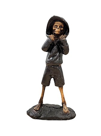 IMAGEM DE GESSO EXÚ CAVEIRA MIRIM 20 CM