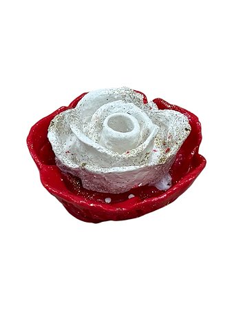 SUPORTE CIGARRO ROSAS - VERMELHO E BRANCO