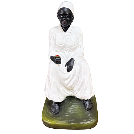 IMAGEM DE GESSO PRETA VELHA