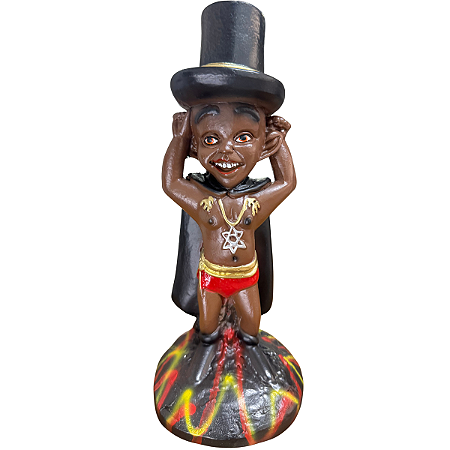 IMAGEM DE GESSO EXÚ BRASINHA COM CARTOLA 30 CM