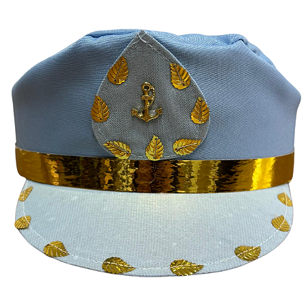 CAP AZUL CLARO COM DOURADO