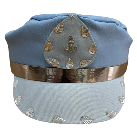 CAP AZUL CLARO COM PRATA