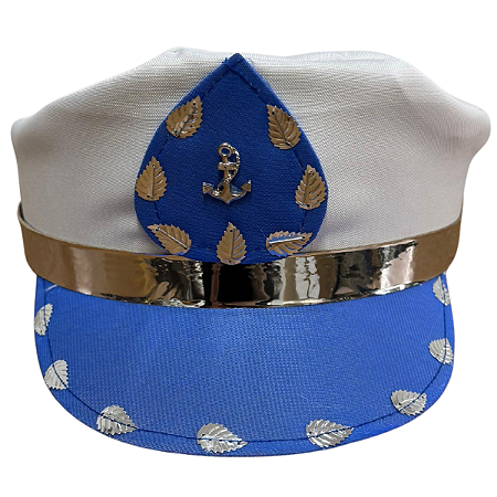 CAP AZUL CLARO / BRANCO COM PRATA