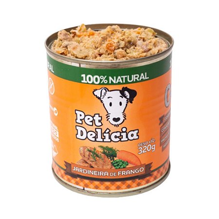 Pet Delicia Jardineira de Frango Alimentação Úmida para Cães - 320g