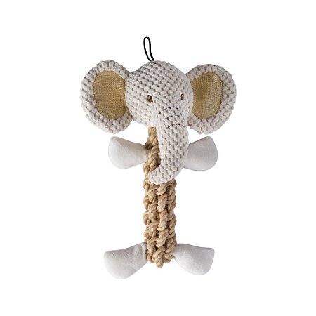 Brinquedo de Pelúcia Elefante de Corda Fibra Natural Adoleta para Cães