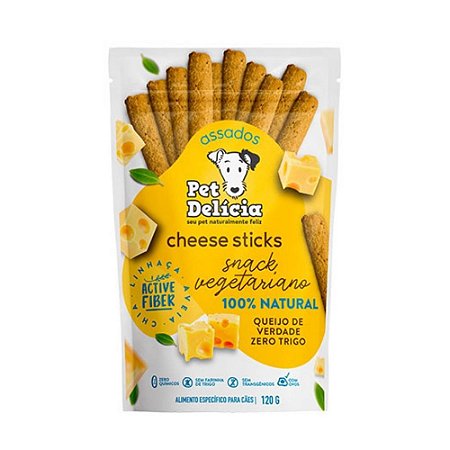 Petisco para Cães Snack Pet Delícia Sabor Cheese Sticks Queijo 120g