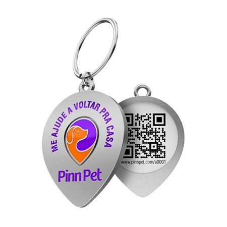 Plaquinha de Identificação QR-Code Pinn Pet Inteligente