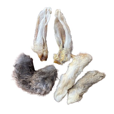 Mix de Coelho Desidratado Mordedor Natural para Cães - 5 Unidades Bicho do Mato 100% Natural