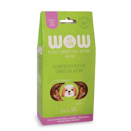 Petisco Natural Para Cães Sabor Peito De Frango Com Alecrim WOW Pet Food – 50g Petisco 100% Natural