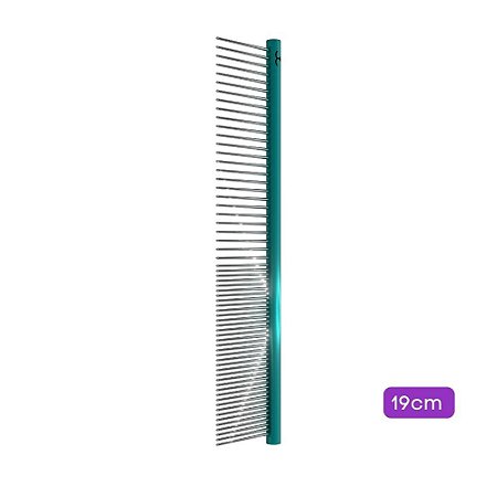 Pente Duplo Para Pet Cães e Gatos De Alumínio 19cm Azul Propetz
