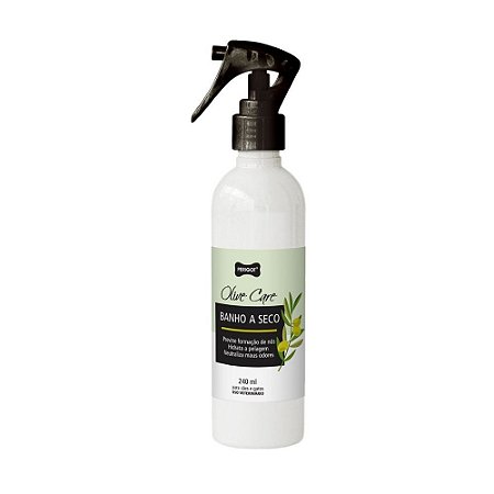 Banho a Seco Olive Care Perigot Veggie Eliminador de Odores Para Cães e Gatos 240 ml