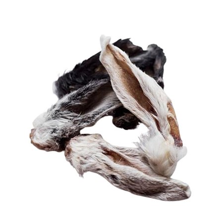 Orelha de Coelho Desidratado Mordedor Natural para Cães - 5 Unidades Bicho do Mato 100% Natural