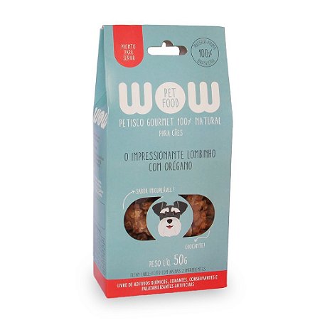 Petisco Natural Para Cães Sabor Lombinho com Orégano WOW Pet Food – 50g  Petisco 100% Natural