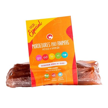Nervo de Touro Mordedor 100% Natural Para Cães 100g GoodLovin