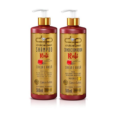 Kit Dolce Pet Rubi Liso Shampoo + Condicionador Cães e Gatos