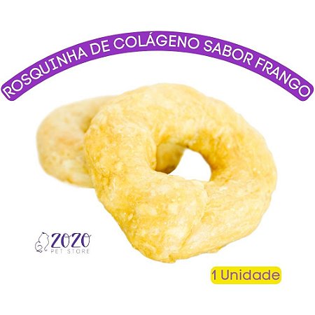Rosquinha de Colágeno Com Cobertura de Frango Mordedor Para Cães 1 Unidade Faro Pet