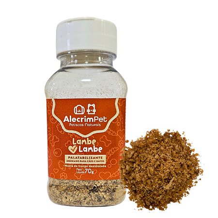 Pó Saborizante 100% Natural Para Ração Lambe Lambe Cães e Gatos 70g Sabor Frango AlecrimPet