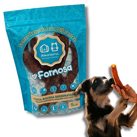 Artéria Aorta Bovina Desidratada Formosa Mordedor 100% Natural Para Cães 5 Unidades AlecrimPet