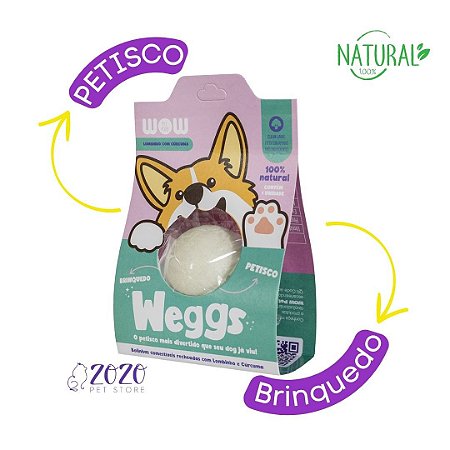 Petisco Natural Para Cães Weggs Sabor Lombinho com Cúrcuma WOW Pet Food – 1 Unidade