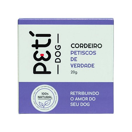 Petisco Para Cães 100% Natural Sabor Cordeiro Petí Dog Mini 20g