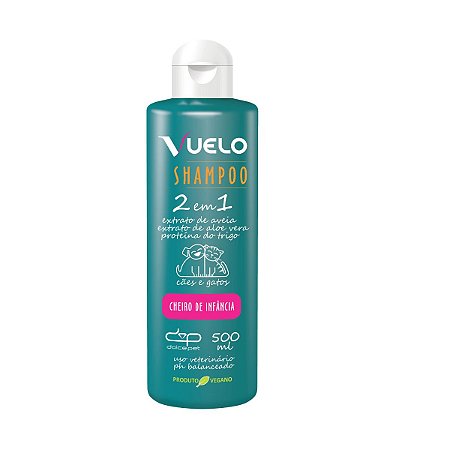 Shampoo 2 em 1 Cheiro de Infancia Vuelo Dolce Pet Cães e Gatos - 500 ml