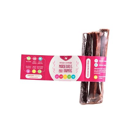 Esôfago Bovino em Tiras Desidratado Mordedor 100% Natural Para Cães GoodLovin 3 Unidades