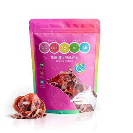Focinho Suíno Desidratado Mordedor 100% Natural Para Cães GoodLovin 6 Unidades