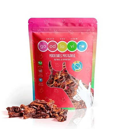 Língua Bovina Desidratada Petisco 100% Natural Para Cães e Gatos GoodLovin 80g