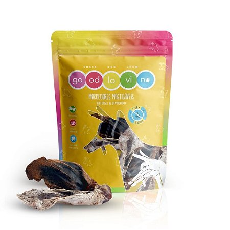 Orelha de Carneiro Desidratada Mordedor 100% Natural Para Cães GoodLovin 3 Unidades