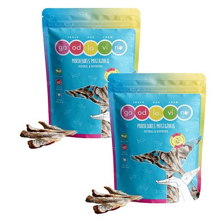 Kit 2 Manjubinha Desidratada Petisco Natural Para Cães e Gatos GoodLovin