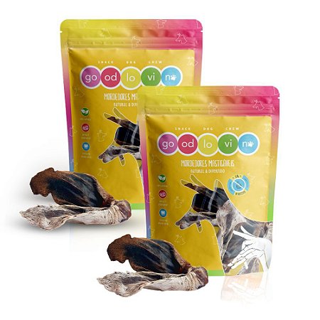 Kit 2 Orelha de Carneiro Desidratada Mordedor Natural Para Cães GoodLovin