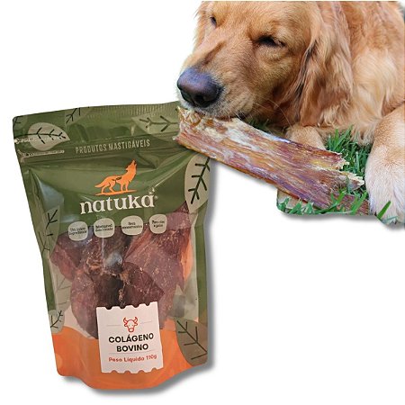 Colágeno Bovino Desidratado Mordedor 100% Natural Para Cães 110g Natuka