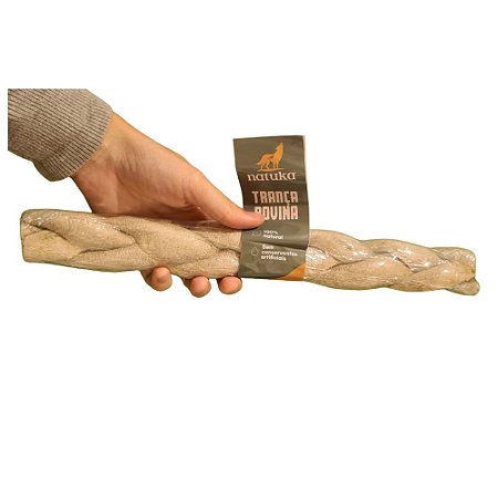 Trança de Pele Bovina Mordedor 100% Natural Para Cães Natuka 1 Unidade G