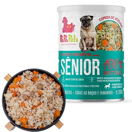 PapaPets Sênior Alimentação Úmida Para Cães Idosos 100% Natural 280g