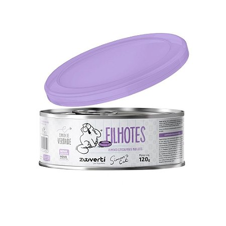 Zooverti Alimentação Úmida 100% Natural Para Gatos Filhotes Simon’S Cat 120g