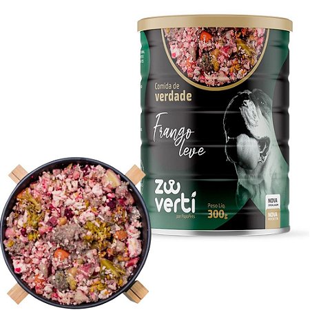 Zooverti Frango Leve Alimentação Úmida 100% Natural Para Cães Com Sobrepeso 300g