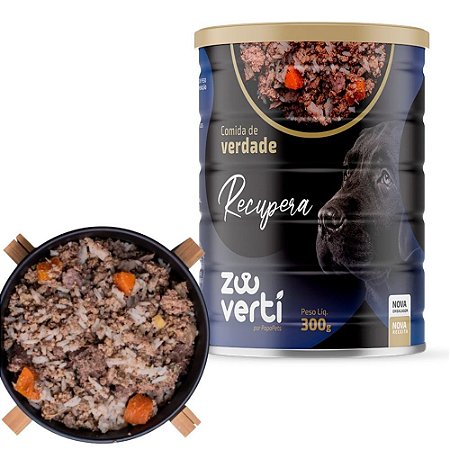 Zooverti Recupera Alimentação Úmida 100% Natural Para Cães Hipercalórica 300g