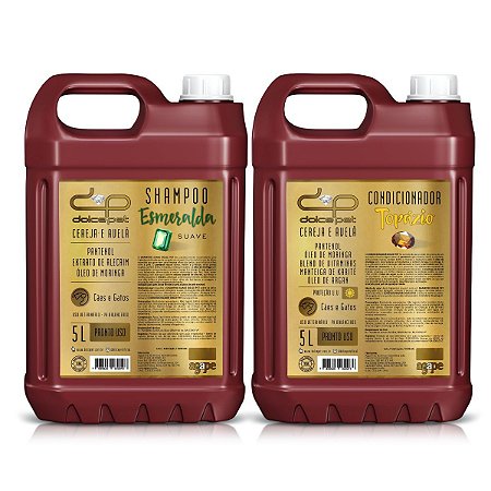 Kit Dolce Pet Shampoo Suave PU + Condicionador 5L Cães e Gatos