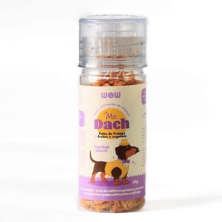 Topper Booster Saborizante 100% Natural Para Racao e Alimentacao Caes Mr Dach 30g Sabor Frango Wow Pet Food