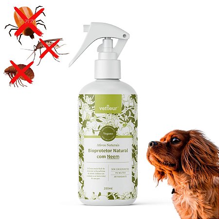 Repelente Com Neem 100% Natural Spray Bioprotetor Vetfleur Contra Pulgas Carrapatos e Insetos Para Cães