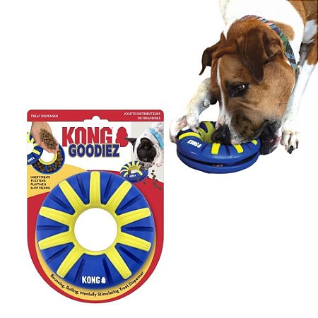 Kong Brinquedo Interativo Para Caes Goodiez Ring Dispenser Para Ração e Petiscos