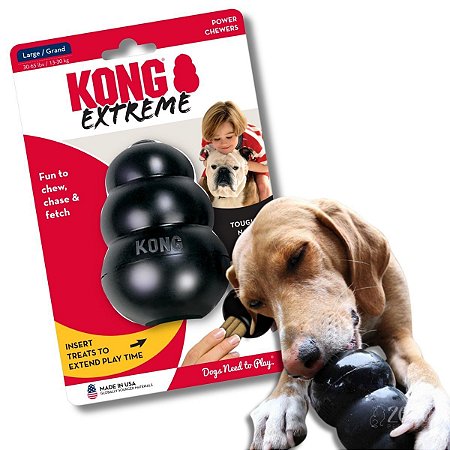 Kong Extreme Brinquedo Resistente Recheável Para Cães Mordidas Fortes Tamanho G